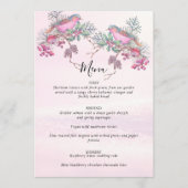 Vogels & Bessen Denneappel Aquarel Winter Huwelijk Menu (Voorkant)