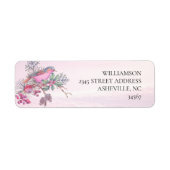 Vogels & Bessen Denneappel Watercolor Winter Huwel Etiket (Voorkant)