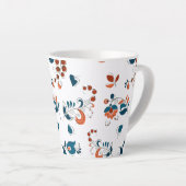 Vogels & bessen in Russische stijl Latte Mok (Rechterhoek)