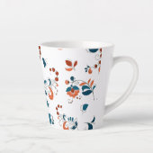 Vogels & bessen in Russische stijl Latte Mok (Rechts)