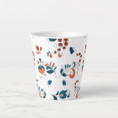 Vogels & bessen in Russische stijl Latte Mok (Voorkant)