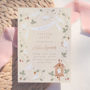 Vogels & Bessen Nestfeest Baby Shower Folie Uitnodiging