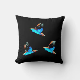 Vogels bij nacht kleurrijke Kingfish Kussen