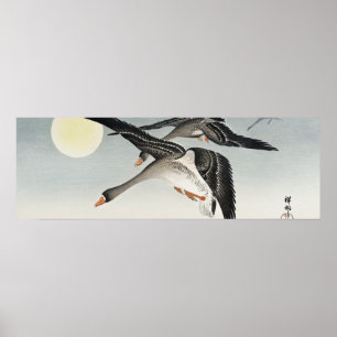 Vogels bij volle maan, Ohara Koson (1900-1936) Poster