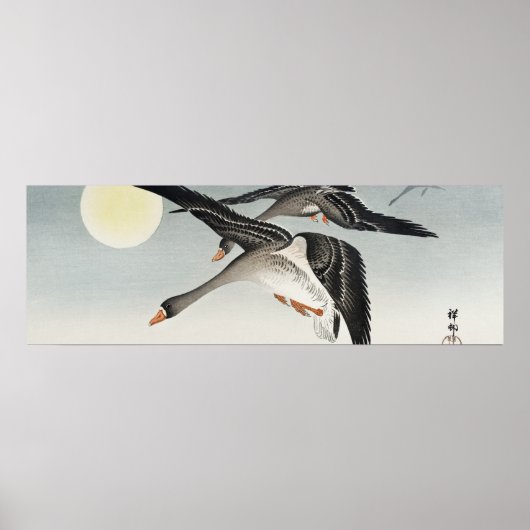 Vogels bij volle maan, Ohara Koson (1900-1936) Poster (Voorkant)