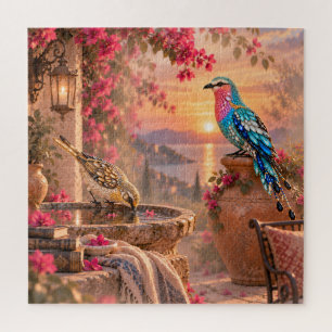 Vogels bij zonsondergang legpuzzel