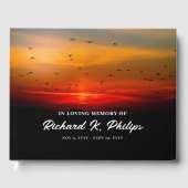 Vogels bij zonsopgang hemel vieren het leven gastenboek (Voorkant)