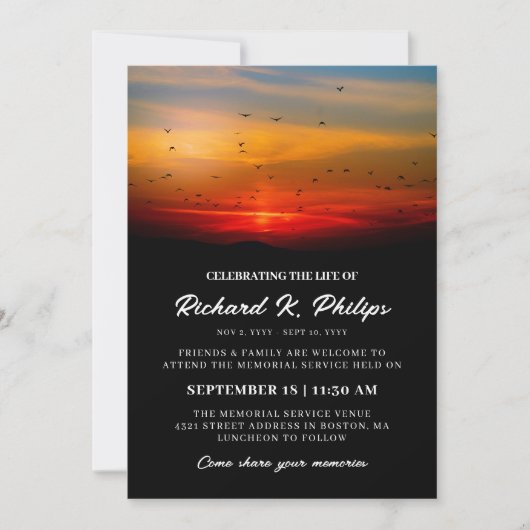 Vogels bij zonsopgang hemel vieren het leven kaart (Voorkant)