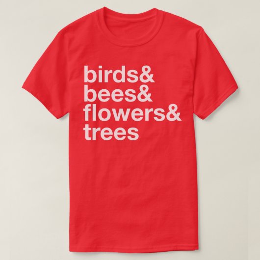 Vogels Bijen Bloemen Bomen 1 T-shirt (Design voorkant)