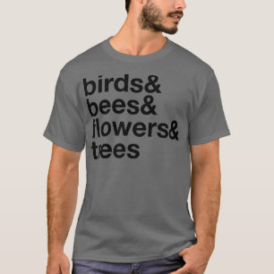 Vogels Bijen Bloemen Bomen T-shirt