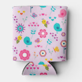 Vogels, bijen en bloemen blikjeskoeler (Voorkant)