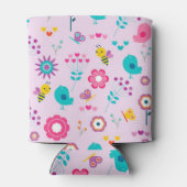 Vogels, bijen en bloemen blikjeskoeler (Achterkant)