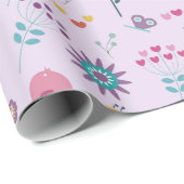 Vogels, bijen en vlinders Bloemen Cadeaupapier (Rol Hoek)