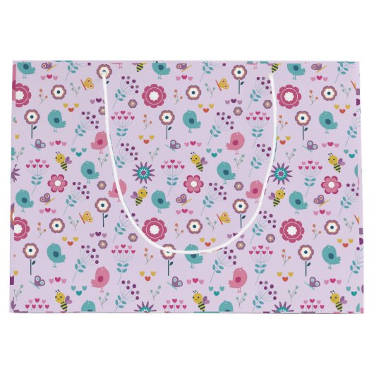 Vogels, bijen en vlinders Bloemen Groot Cadeauzakje (Voorkant)