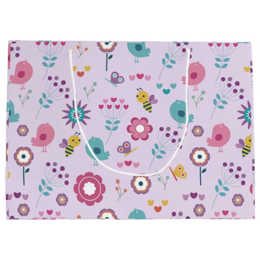 Vogels, bijen en vlinders Bloemen Groot Cadeauzakje (Achterkant)