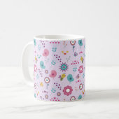 Vogels, bijen en vlinders Bloemen Koffiemok (Voorkant links)