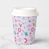 Vogels, bijen en vlinders Bloemen Papieren Bekers (Rechts)