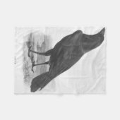 Vogels. Blackbird Raven Fleece Deken (Voorkant (Horizontaal))