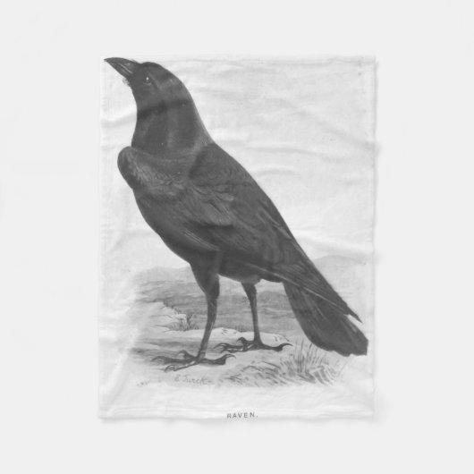 Vogels. Blackbird Raven Fleece Deken (Voorkant)