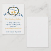 Vogels Bladeren Gele Marine Wedding Website Invoeg Informatiekaartje (Voorkant / Achterkant)