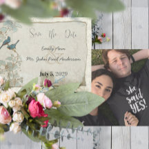  Vogels Blauwgroen Blauw Damast Grenzen Bruiloft