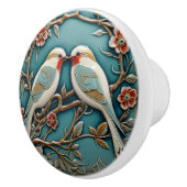 Vogels Bloemen Art Nouveau Geïnspireerd Natuur Pri Keramische Knop (Rechts)