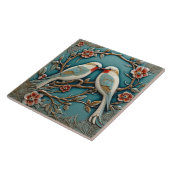 Vogels Bloemen Art Nouveau Geïnspireerd Natuur Pri Tegeltje (Zijkant)