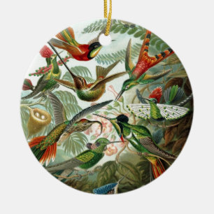 vogels bloemen bloem vogel natuur vintage schilder keramisch ornament