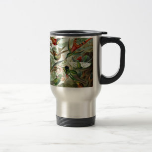 vogels bloemen bloem vogel natuur vintage schilder reisbeker
