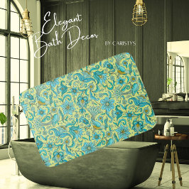 Vogels Bloemen Blues, Geel Badmat