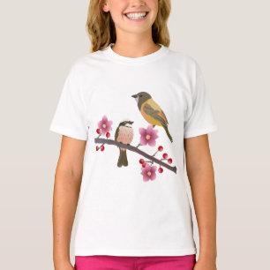 Vogels, Bloemen, Dieren T-shirt