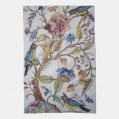 Vogels Bloemen Floral Chinoiserie Tegel Oriental Theedoek (Verticaal)
