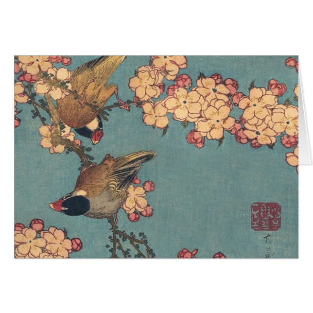 Vogels Bloemen Hokusai Japanse kunst (Voorkant Horizontaal)