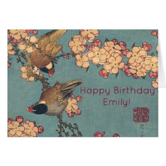 Vogels Bloemen Hokusai Japanse kunst (Voorkant Horizontaal)