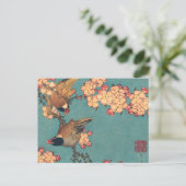 Vogels Bloemen Hokusai Japanse kunst Briefkaart (Staand voorkant)