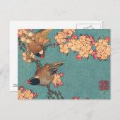 Vogels Bloemen Hokusai Japanse kunst Briefkaart (Voorkant / Achterkant)