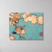 Vogels Bloemen Hokusai Japanse kunst Canvas Afdruk (Voorkant)