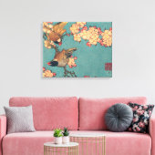 Vogels Bloemen Hokusai Japanse kunst Canvas Afdruk (Insitu (Woonkamer))