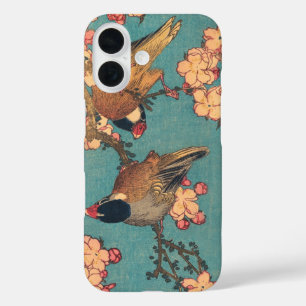 Vogels Bloemen Hokusai Japanse kunst iPhone 16 Hoesje