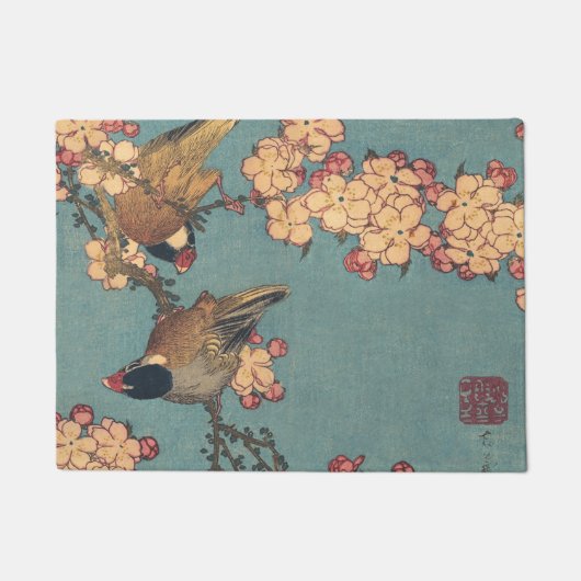 Vogels Bloemen Hokusai Japanse kunst Deurmat (Voorkant)