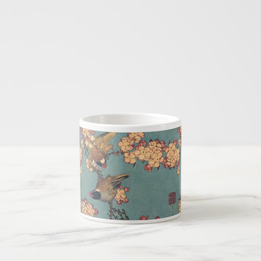 Vogels Bloemen Hokusai Japanse kunst Espresso Kop (Voorkant)