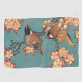 Vogels Bloemen Hokusai Japanse kunst Golfhanddoek (Horizontaal)
