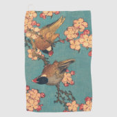 Vogels Bloemen Hokusai Japanse kunst Golfhanddoek (Voorkant)