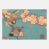 Vogels Bloemen Hokusai Japanse kunst Inpakpapier Vel (Voorkant)