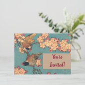 Vogels Bloemen Hokusai Japanse kunst Kaart (Staand voorkant)
