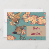 Vogels Bloemen Hokusai Japanse kunst Kaart (Voorkant)