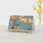 Vogels Bloemen Hokusai Japanse kunst Kaart (Gele Bloem)