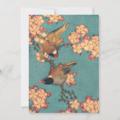 Vogels Bloemen Hokusai Japanse kunst Kaart (Achterkant)