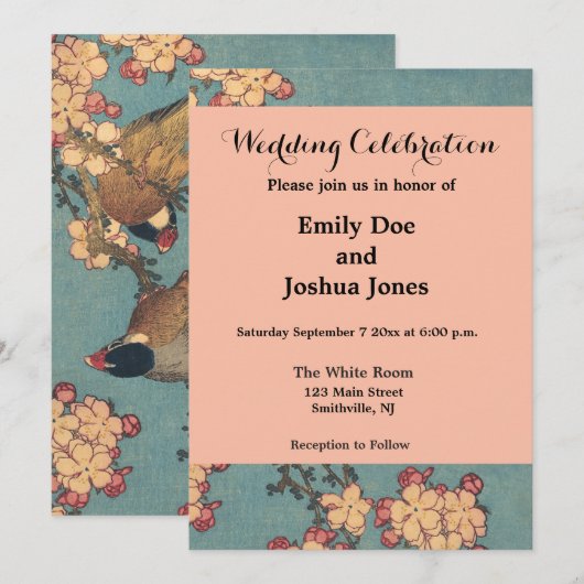 Vogels Bloemen Hokusai Japanse kunst Kaart (Voorkant / Achterkant)