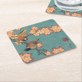 Vogels Bloemen Hokusai Japanse kunst Kartonnen Onderzetters (Schuin)